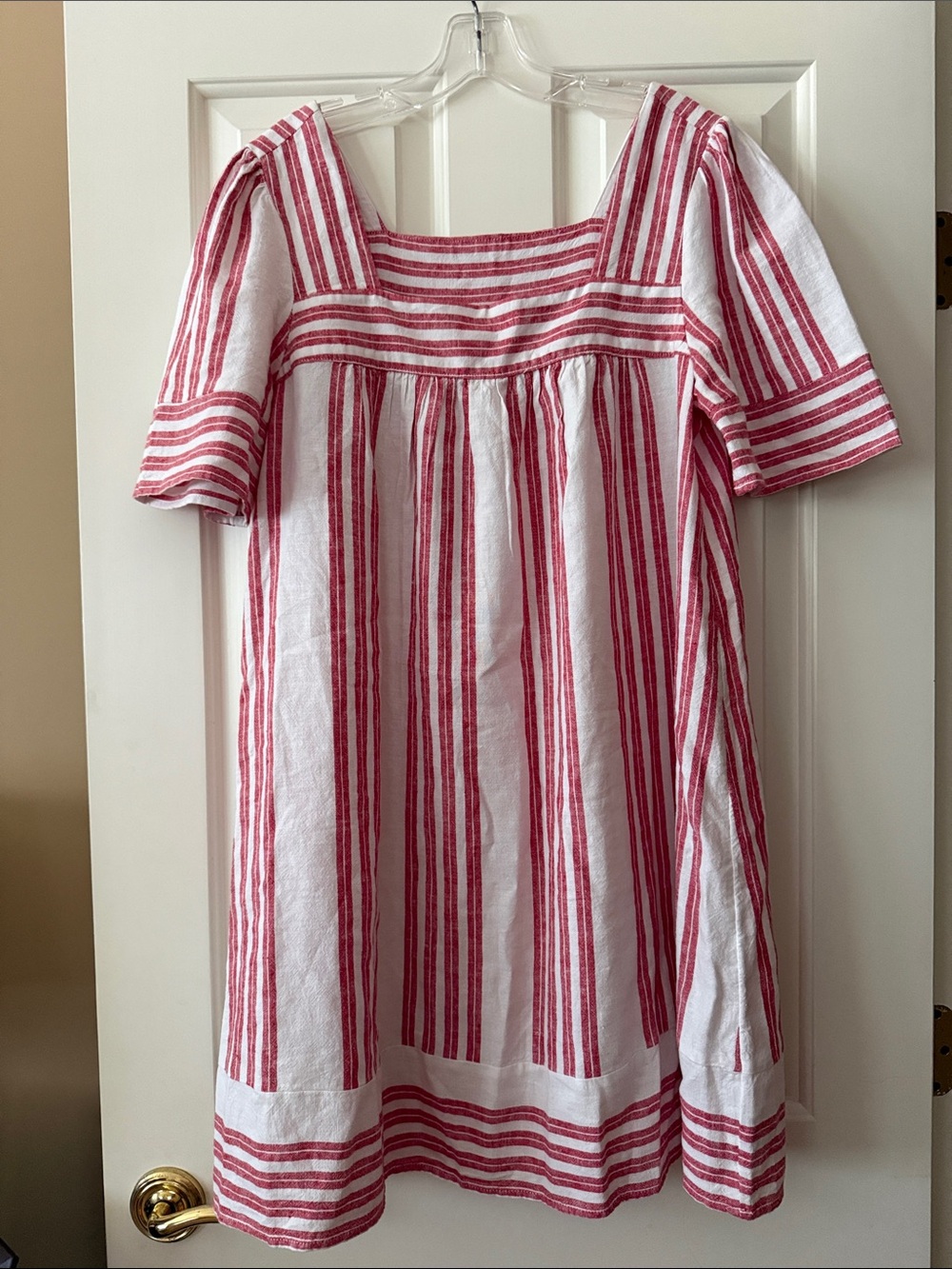 Old Navy Red and White Striped Midi Dress